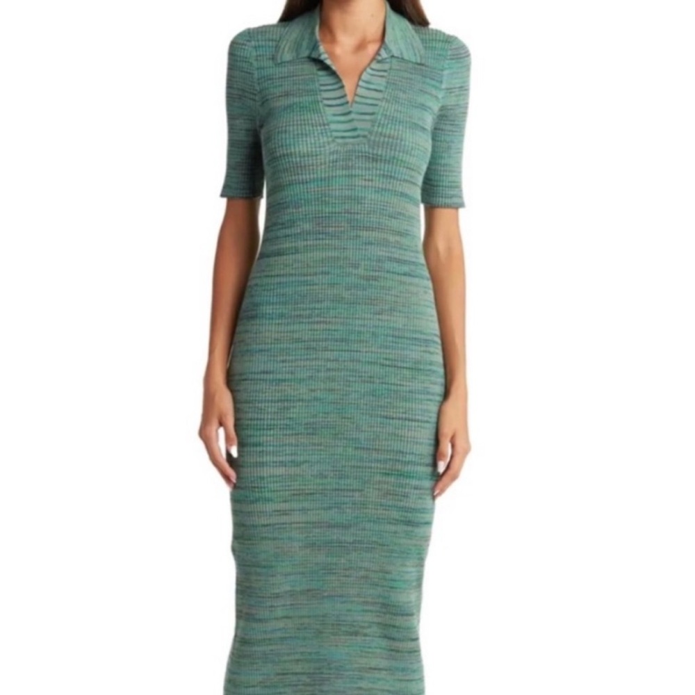 Elegant Green Knit Dress.